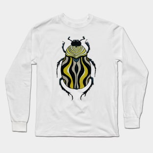 Cool Beetle With Stripes Ink Drawing Long Sleeve T-Shirt